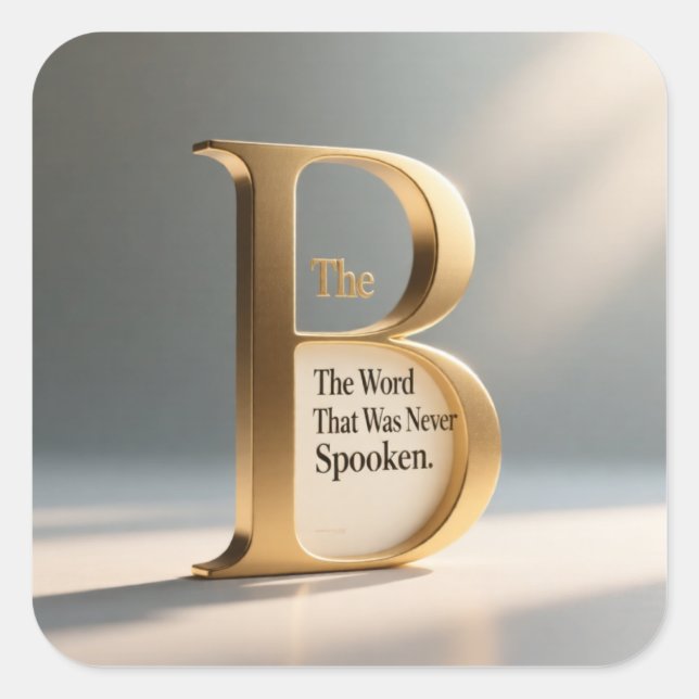 Letter B – Modern Minimal Typography Design Quadratischer Aufkleber (Vorderseite)