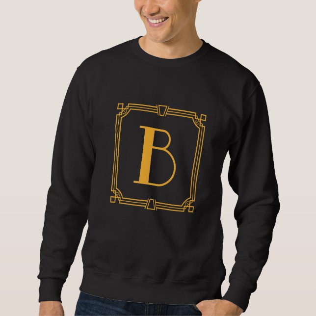 Letter B Monogram Alphabet B Initial Geometric Dec Sweatshirt (Vorderseite)