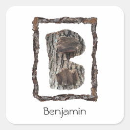 Letter B Monogram Nature Boys Quadratischer Aufkleber
