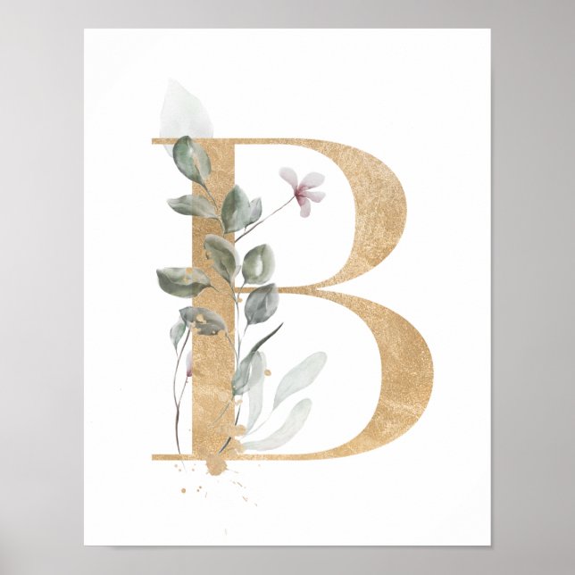 Letter B Monogram Poster (Vorne)
