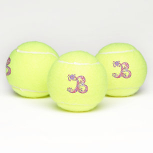 Letter-B-Monogramm-Mädchen personalisierte Doodart Tennisbälle