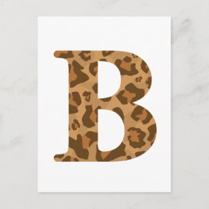Letter B Vorname Monogram Erstmalige Leopard-Print Postkarte