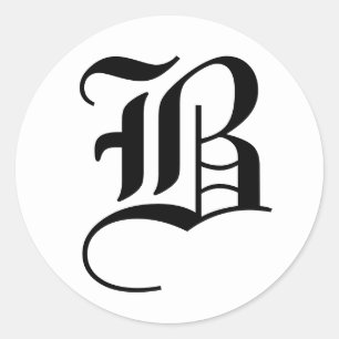 Letter B Wedding Alphabet von Janz White Runder Aufkleber