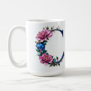 Letter C Coffee Tasse - Blumendesign für Geschenke