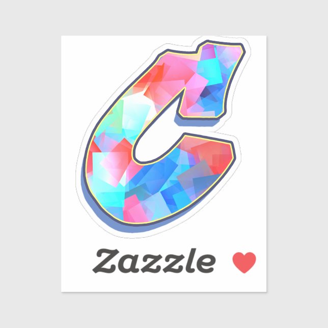 Letter C -  Color Mix Aufkleber (Blatt)