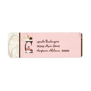 Letter C Cupcake Business Address Mailing Labels