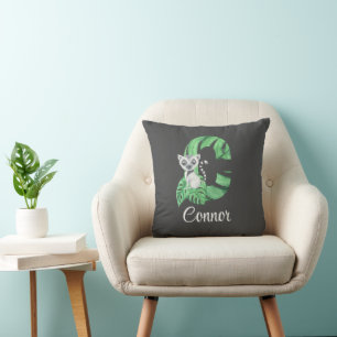 Letter C Lemur Throw Kissen