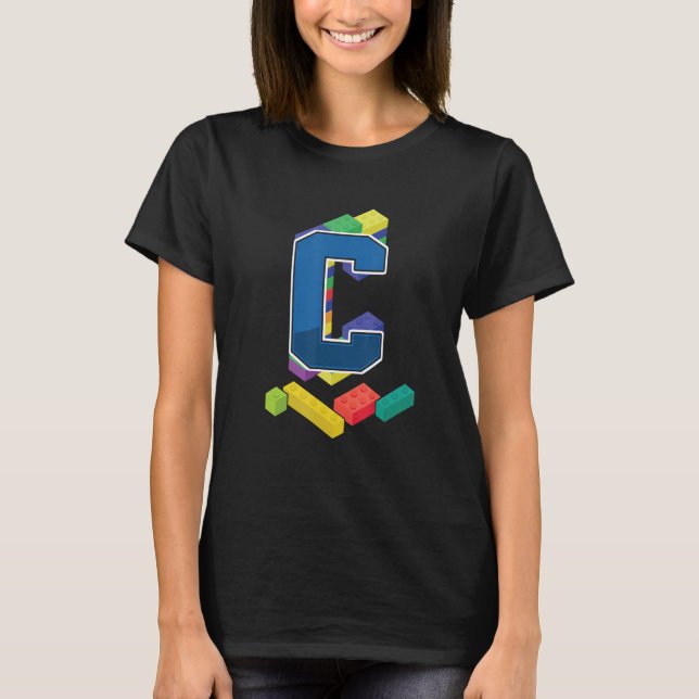 Letter C Master Builder Alphabet Nachname Buildin T-Shirt (Vorderseite)