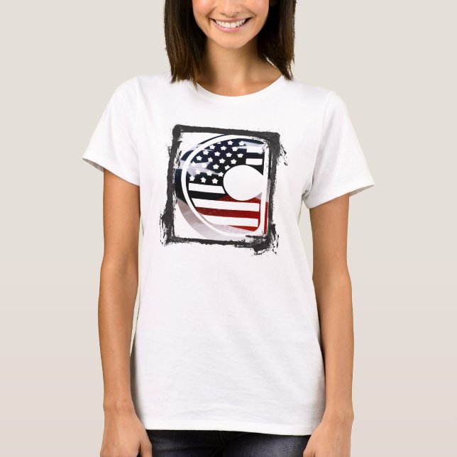 Letter C Monogram Initial USA T-Shirt (Vorderseite)