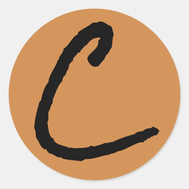Letter C Rock Salt Alphabet von Janz Peru Gold Runder Aufkleber (Vorderseite)