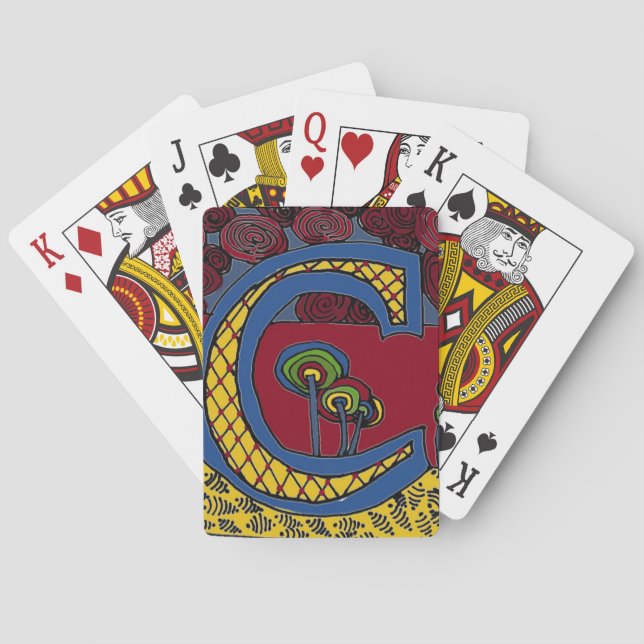 Letter C Spielkarten (Rückseite)