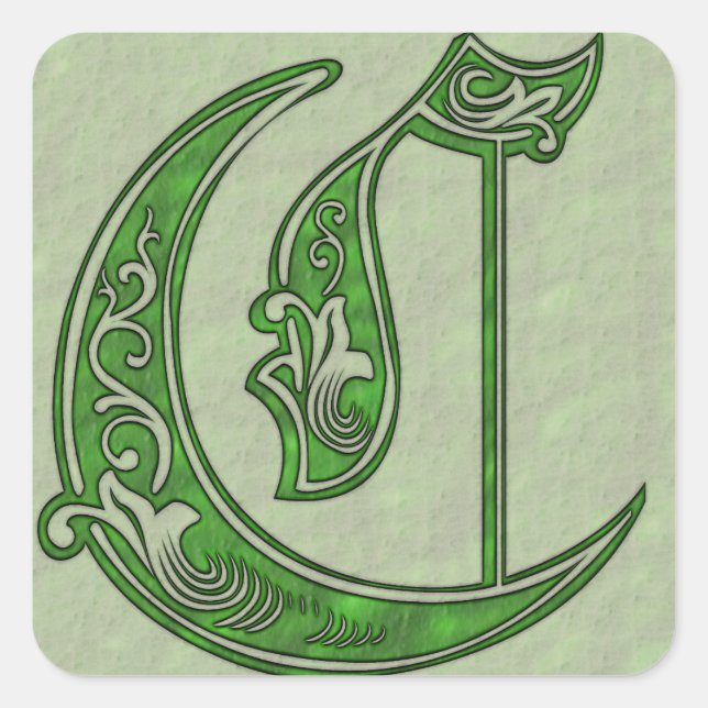 Letter C Square Sticker (Vorderseite)