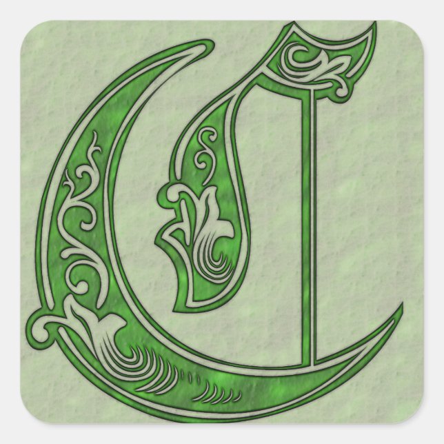 Letter C Square Sticker (Vorderseite)