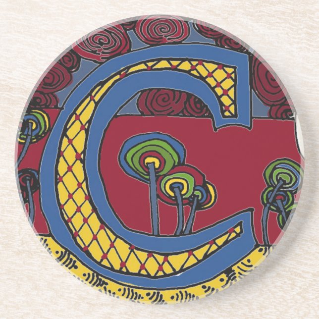 Letter C-Untersetzer Sandstein Untersetzer (Vorne)