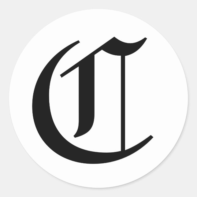 Letter C Wedding Alphabet von Janz White Runder Aufkleber (Vorderseite)