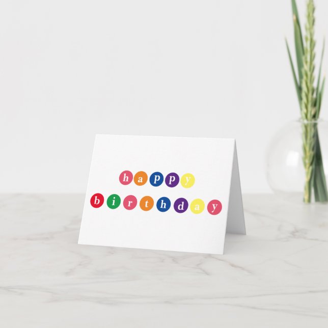 Letter Candy Birthday Karte (Vorderseite)