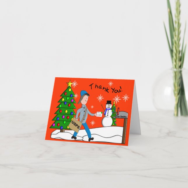 Letter Carrier "Danke"-Notizen Dankeskarte (Vorderseite)