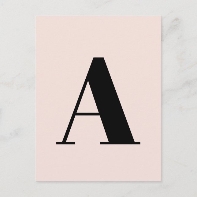 Letter Custom Alphabet | Modernes Minimalistisches Postkarte (Vorderseite)