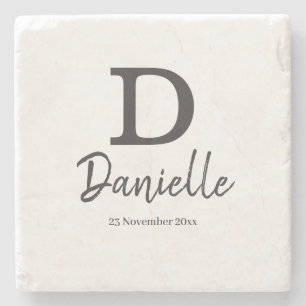 Letter D Anfangs personalized name and date throw Steinuntersetzer