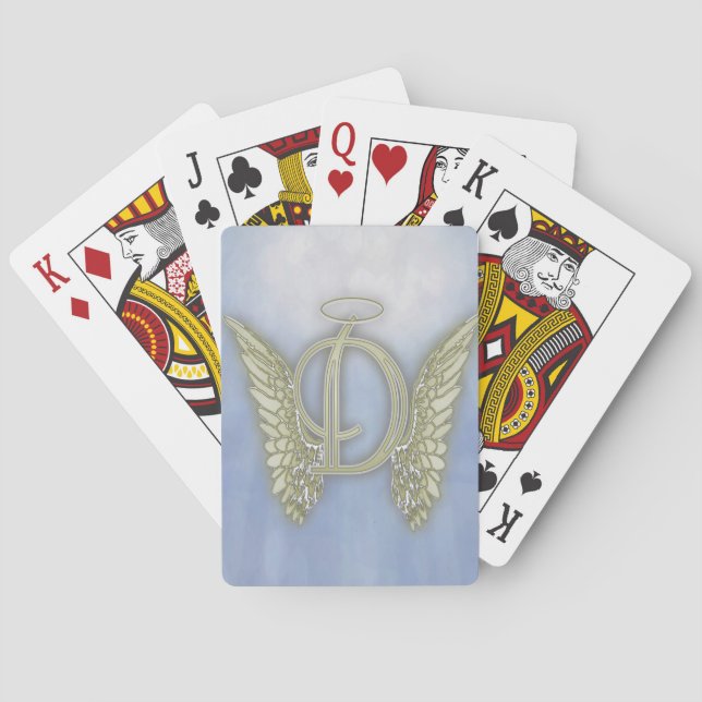 Letter D Angel Monogram Playing Cards Spielkarten (Rückseite)