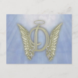 Letter D Angel Monogram Postkarte