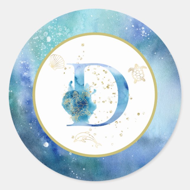 *~* LETTER D - Aufkleber für Nautical Beach Envelo (Vorderseite)