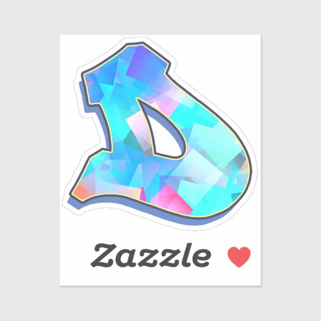 Letter D -  Color Mix Aufkleber (Blatt)