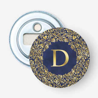 Letter D golden Damask Pattern Flaschenöffner