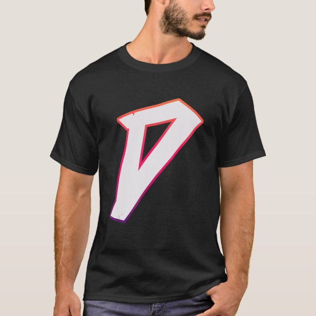 Letter D Graffiti Street Letter D Typografie Alpha T-Shirt (Vorderseite)
