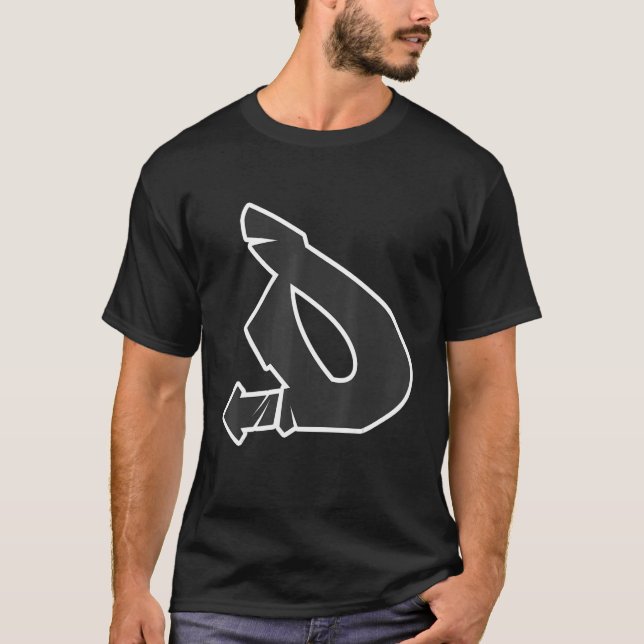 Letter D Graffiti T-Shirt (Vorderseite)