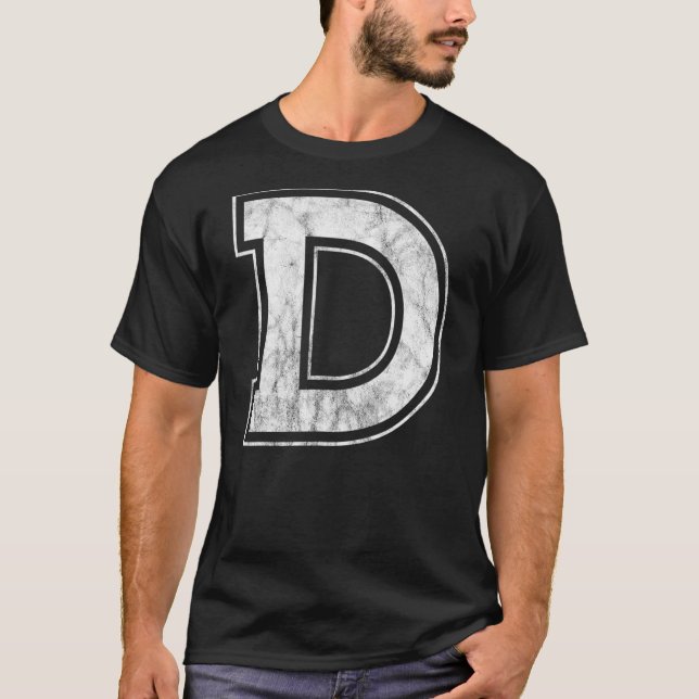Letter D Hauptstadt Alphabet Monogram Initial T-Shirt (Vorderseite)