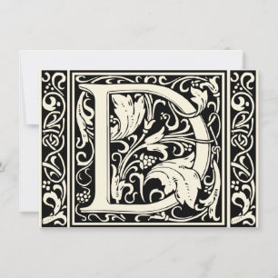 Letter D mittelalterliche Monogram Art Nouveau Einladung