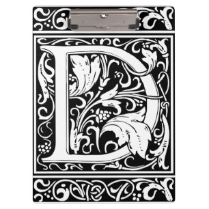 Letter D mittelalterliche Monogram Art Nouveau Klemmbrett