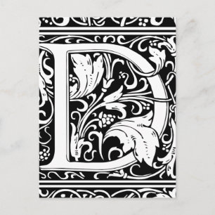 Letter D mittelalterliche Monogram Art Nouveau Postkarte
