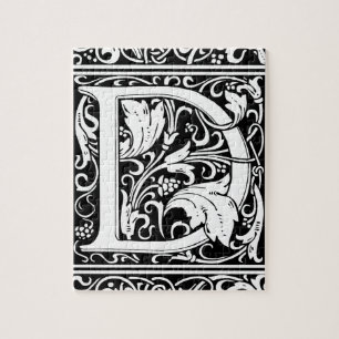 Letter D mittelalterliche Monogram Art Nouveau Puzzle