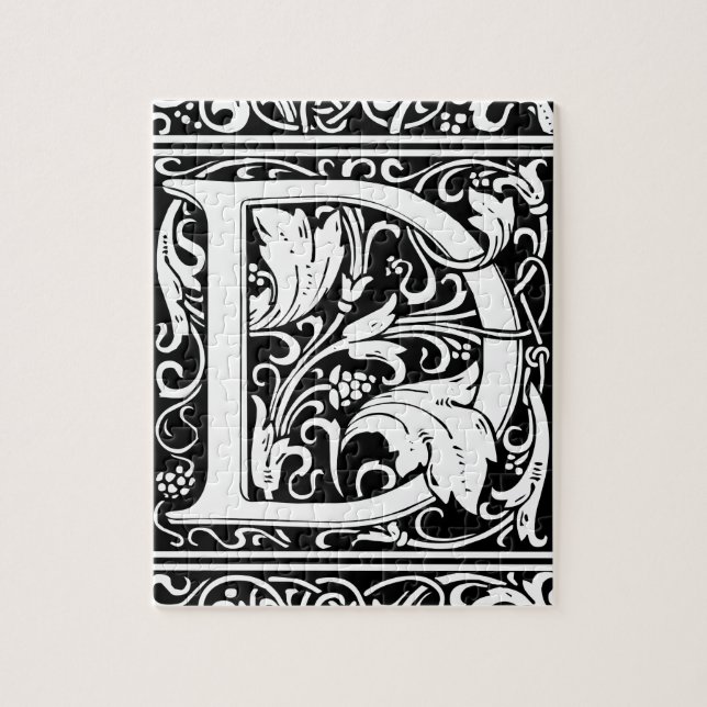 Letter D mittelalterliche Monogram Art Nouveau Puzzle (Vertikal)