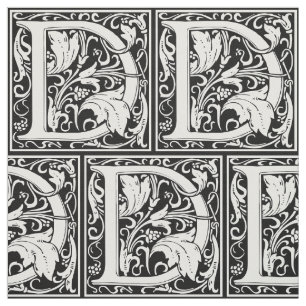 Letter D mittelalterliche Monogram Art Nouveau Stoff