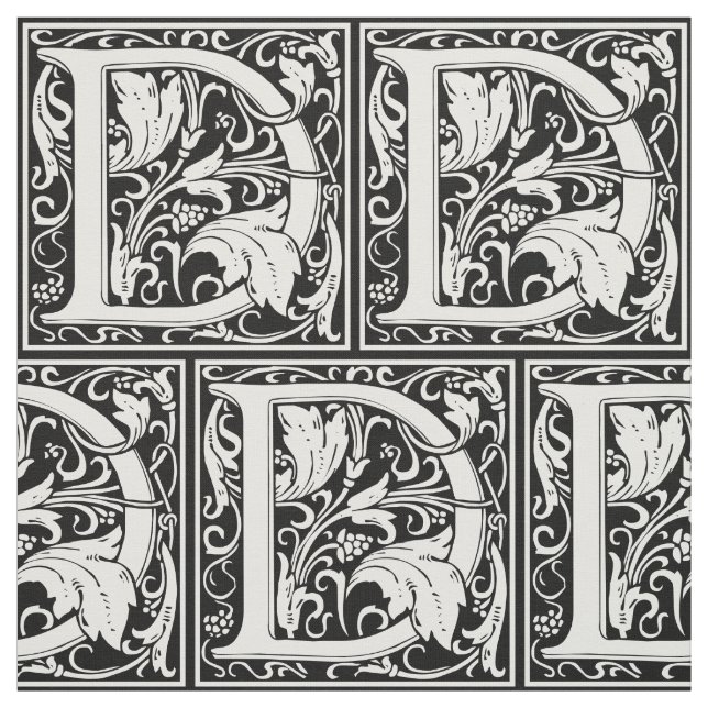 Letter D mittelalterliche Monogram Art Nouveau Stoff (Muster)