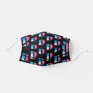 Letter D Monogram Capitated Bold Tiled Gradient Mund-Nasen-Maske Aus Stoff