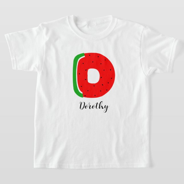 Letter D Name T - Shirt, Alphabet Watermelon T-Shirt (Ablage )