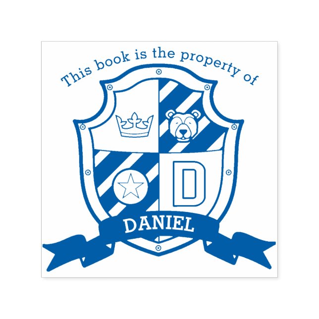 Letter D Ritter Name Bär Kinderbibliothek Briefmar Permastempel (Design)