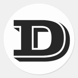 Letter D Vineta Alphabet von Janz White Runder Aufkleber