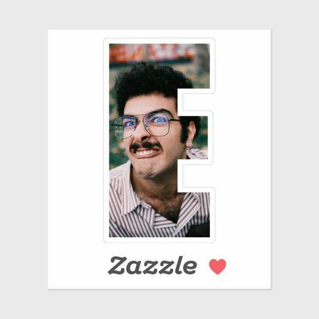 Letter E Alphabet & Photo Custom-Cut Vinyl Sticker (Von Creator hochgeladen)