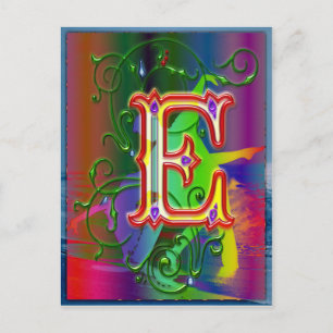Letter E Alphabet Tänzer Postkarte
