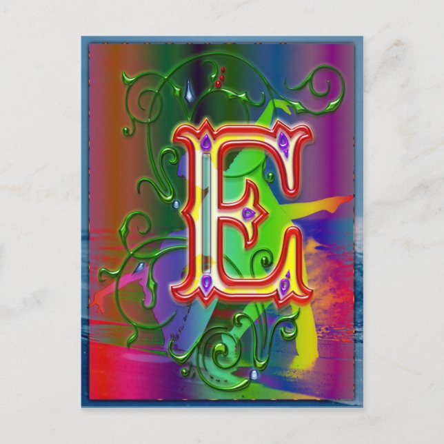 Letter E Alphabet Tänzer Postkarte (Vorderseite)
