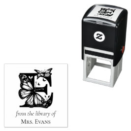 Letter E Butterfly Monogramm aus der Bibliothek Permastempel