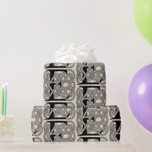 Letter E Celtic Knot Vintag Monogram Geschenkpapier