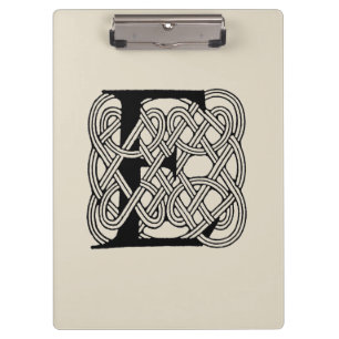 Letter E Celtic Knot Vintag Monogram Klemmbrett