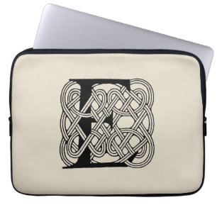 Letter E Celtic Knot Vintag Monogram Laptopschutzhülle