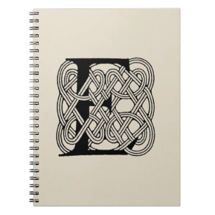 Letter E Celtic Knot Vintag Monogram Notizblock